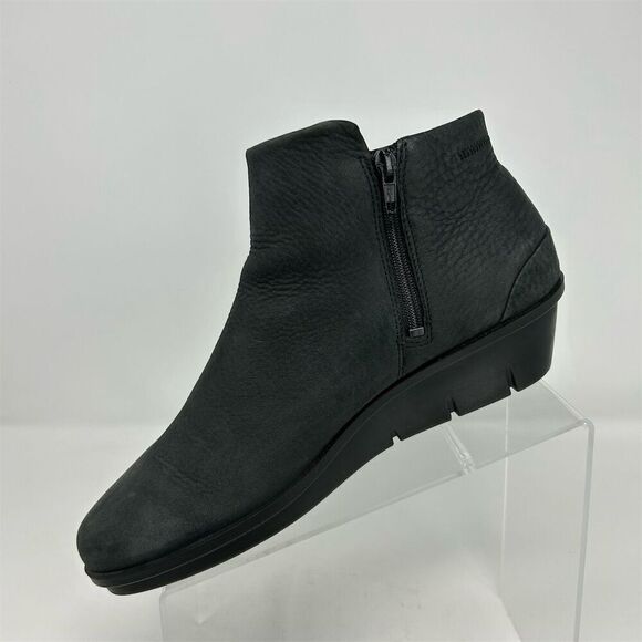 ECCO Skyler Black Leather Wedge Ankle Bootie Casual Boot Size 40 (US 9-9.5) - Picture 4 of 12